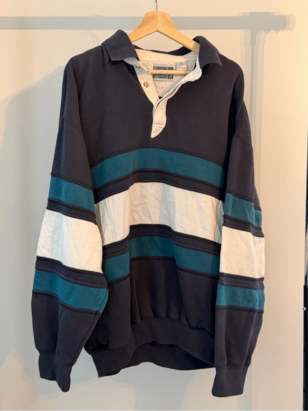 Vintage Azl Collared Rugby Jumper
